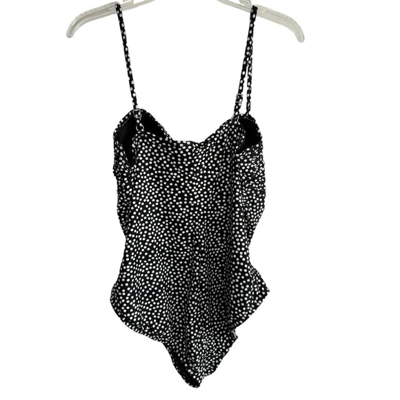 Catalina Black & White Dot Pattern One Piece Swimsuit Size 12 / 14 Built-in Bra - Picture 5 of 10